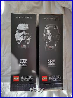 2 Lego sets RETIRED NIB Star Wars TIE Fighter Pilot Helmet & Stormtrooper Helmet