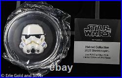 2020 $5 Niue 2 oz Silver Star Wars 3D Colorized Storm Trooper Helmet in OGP COA