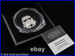 2020 $5 Niue 2 oz Silver Star Wars 3D Colorized Storm Trooper Helmet in OGP COA