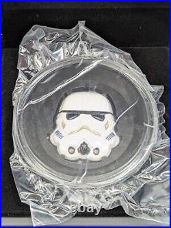 2020 Star Wars 2 Ounce Stormtrooper Helmet Silver Proof Coin Niue #103 Box & COA
