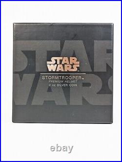2020 Star Wars 2 Ounce Stormtrooper Helmet Silver Proof Coin Niue #103 Box & COA