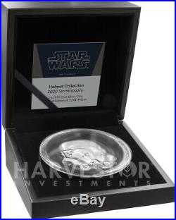 2020 Star Wars Stormtrooper Helmet 2 Oz. Silver Coin High Relief Ogp Coa