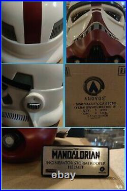 Anovos Incinerator Stormtrooper Helmet w. Bonus Plaque and Stand Complete Set