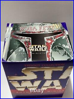 Boba Fett Mini Helmet Rare Star Wars Trilogy Collection Riddell 1997 New