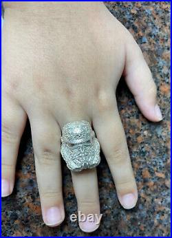Carved Star Wars Stormtrooper Helmet Ring in 925 silver, made and cast in USA
