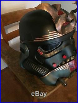 Custom Samurai Storm Trooper Helmet, one of a kind Artist signed, voicechanger