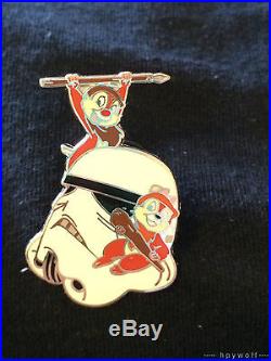 Disney CHIP & DALE DRESSED AS EWOKS Stormtrooper Helmet Star Wars Mystery Pin