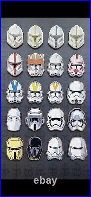 Disney LE 500 Star Wars Storm Trooper Helmet Pins 20 Pins Best Price vs Others