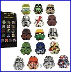 Disney Star Wars Set Of 16 Stormtrooper Helmet Mystery Pin Collection BRAND NEW