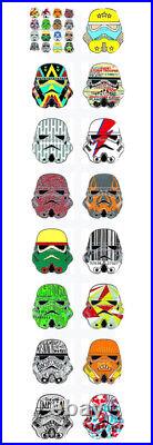 Disney Star Wars Set Of 16 Stormtrooper Helmet Mystery Pin Collection BRAND NEW