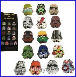 Disney Star Wars Set Of 16 Stormtrooper Helmet Mystery Pin Collection BRAND NEW