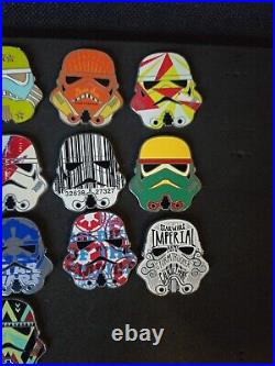 Disney Star Wars Set Of 16 Stormtrooper Helmet Mystery Pin Collection New Opened