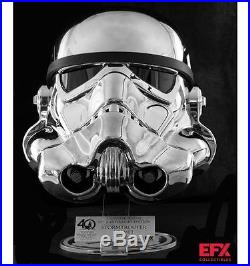 EFX #051 500 Made Star Wars Chrome Stormtrooper Helmet Exclusive LE 40th X Wing