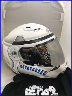 Hjc Cs-r3 Star Wars Storm Troopers Motorcycle Helmet Medium Free Silver Shield
