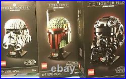 LEGO 75274 75276 75277 Star Wars Helmets Stormtrooper TIE Fighter Boba Fett NEW