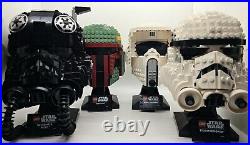 LEGO Star Wars Helmets Lot Tie Pilot Stormtrooper Scout trooper Boba Fett HTF