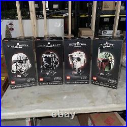 LEGO Star Wars Helmets TIE Fighter Pilot, Scout Trooper, Stormtrooper, Boba Fett