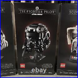 LEGO Star Wars Helmets TIE Fighter Pilot, Scout Trooper, Stormtrooper, Boba Fett