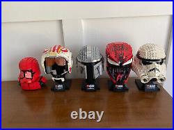 LEGO Star Wars Lot of 5 Helmet Collection Sith Trooper, Luke Skywalker, Carnage