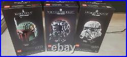 LEGO Star Wars TIE Fighter Pilot, Stormtrooper & Boba Fett helmets