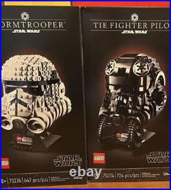 LEGO Star Wars Tie Fighter Pilot Helmet 75274 & Stormtrooper 75276 NEW Mint