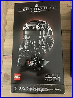 LEGO Tie Fighter (75274) Boba Fett (75277) Stormtrooper (75276) UCS Helmets BNIB