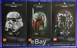 Lego Star Wars BOBA FETT, TIE FIGHTER, STORMTROOPER Helmets May The 4th Be WithYou