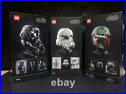 Lego Star Wars Boba Fett Tie Fighter Stormtrooper Helmet Collection NEW SEALED