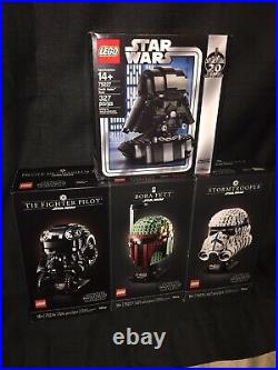 Lego Star Wars Helmets, 75227, 75274, 75276, 75277 Darth Vader Boba Fett Tie