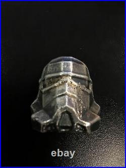 Lukes Coin Art Storm Trooper helmet. 999 silver 5.75 oz Antiqued Poured
