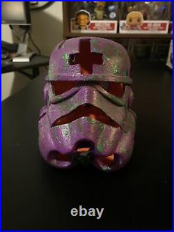 Neskid Custom Stormtrooper Helmet Star Wars 1/1 Blacklight Paint Art Htf Rare