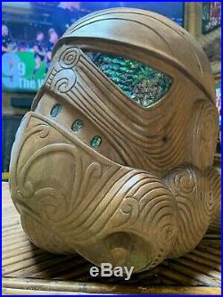 New Maori Tiki Style Star Wars Storm Trooper Wooden Helmet Carving Solid Wood
