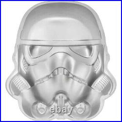 Niue 2 oz Ultra-High Relief Silver Coin. 999 Star Wars Stormtrooper Helmet