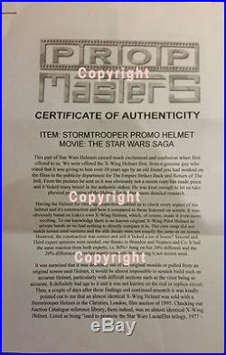 Rare Original Star Wars Stormtrooper Film Movie Prop Promotional Helmet COA