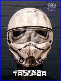 Scorpion motorcycle helmet Custom Painted/hand airbrushed in Stormtrooper design