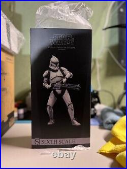 Sideshow Star Wars 1/6 Clone Trooper Deluxe Veteran, Phase 1 & 2 Helmets, NIB
