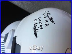 Signed Star Wars Stormtrooper Prop Helmet 11 Cast & Crew Autographs 11 Stand
