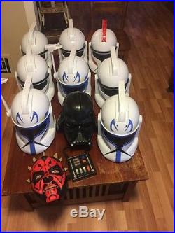 Star Wars 2008 Talking Helmet Lot Of 10 Darth Vader Storm Troopers More