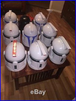 Star Wars 2008 Talking Helmet Lot Of 10 Darth Vader Storm Troopers More