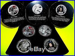 Star Wars 4 Silver Coin Set DARTH VADER Helmet Emperor Stormtrooper Death Star