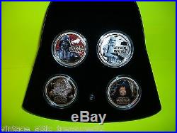Star Wars 4 Silver Coin Set DARTH VADER Helmet Emperor Stormtrooper Death Star