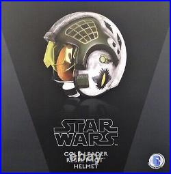 Star Wars Anovos rogue one gold leader rebel pilot helmet mask figure statue