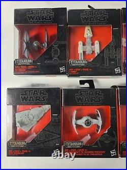 Star Wars Black Titanium Series LOT (10) Ships Vehicles Luke Vader Helmet Hasbro