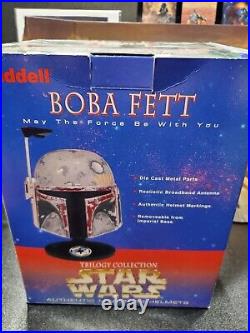 Star Wars Boba Fett Helmet Riddell Authentic 8 Trilogy Collection With Box