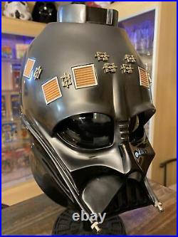 Star Wars Darth Vader Fiberglass Helmet Anovos Full Scale Replica With Stand