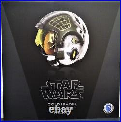 Star Wars Denuo Novo Rogue One Gold Leader X-Wing Rebel Pilot Helmet Mask Figure