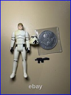 Star Wars Luke Skywalker Stormtrooper Disguise Last 17 POTF 1984 COMPLETE + COIN