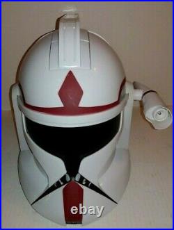 Star Wars Red Clone Stormtrooper Talking Voice Change Helmet With Light 2008 Rare