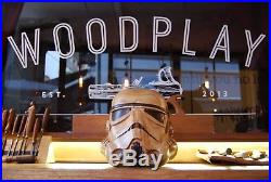 Star Wars Stormtrooper life size wooden helmet UNIQUE craft fan made sculpture
