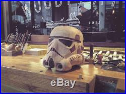 Star Wars Stormtrooper life size wooden helmet UNIQUE craft fan made sculpture